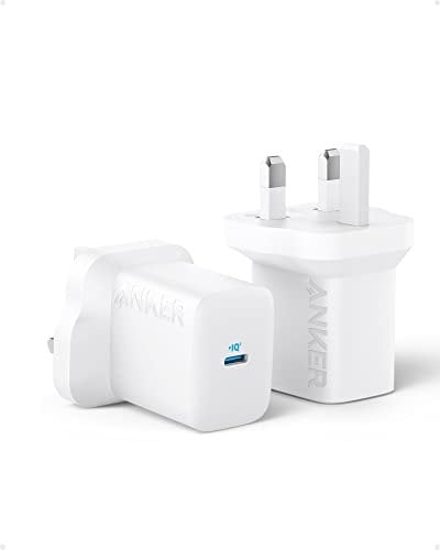 USB C Plug, 30W Anker 312 USB C Charger with Compact Design, 2-Pack Fast Charger for iPhone 14/13/12 Series, Samsung S23, Pixelbook, iPad Pro, and More (Cable Not Included)