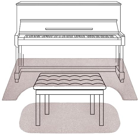 PPGE Home Schalldammung Teppich Klavier, Klavier Schalldämmung Matte, Boden Schallschutz Teppich Schemel Schallschutzmatte Rutschfester(Beige)