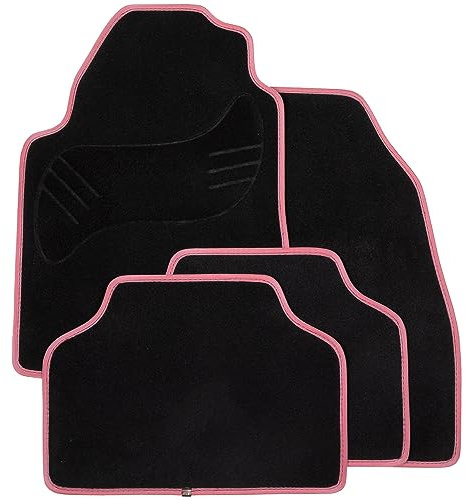 DBS - Tapis de Voiture - Universel - Antidérapant - 4 Pièces : Avant + Arrière - Tapis de Sol Automobile - Haute Qualité - Rouge