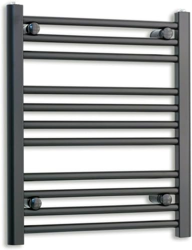 450 mm di larghezza, nero riscaldato scaldasalviette dritto piatto bagno caldo radiatore rack riscaldamento centralizzato Turkish Zone (450 x 600)