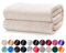 HOMEYA - Manta Sofa Pequeña 130 x 160 - Manta para Cama. Manta Polar, Franela 100% Poliéster, Suave, Acabado con Brillo - Crudo