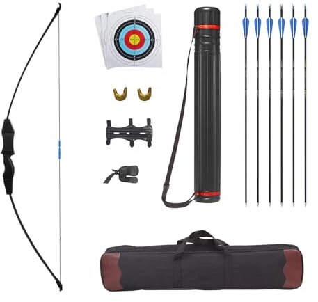 Fiita Recurve Bogen und Pfeil Set für Erwachsene Jugend Anfänger Bogenschießen Pfeil und Bogen 20lb 30lb 40lb mit Bogenschießen Zubehör Erwachsene Anfänger Schießübungen