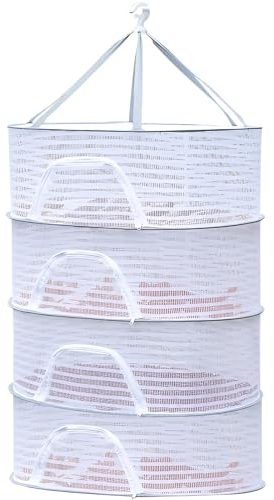 3 capas red de secado suspendida, 40 x 60 cm, plegable, red de secado, secadora de hierbas para colgar con cierres deslizantes, cesta de secado de suspensión, para hierbas, verduras, plantas, frutas