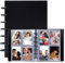 A5 Kpop Fotokartenbinder mit 20 Innenseiten, 2 x 7,6 cm Kpop-Fotokartenhalter, 6,5 x 9 cm Fotoalbum für Polaroid Mini Kamera Foto (Schwarz)