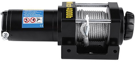 12V 4000lb Electric Winch Kits with 5.5mm Diameter X 15m Length Steel Cable Winch for Car Quad Bike Auto ATV Trailer with Remote Switch