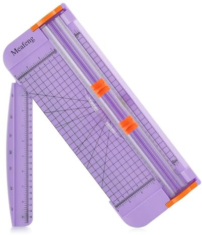 Meafeng Taglia Carte per Ufficio Professionale a 2 Lame, Plastificatrice Taglierina, Taglierina Titanio Scrapbooking con Sicura Automatica