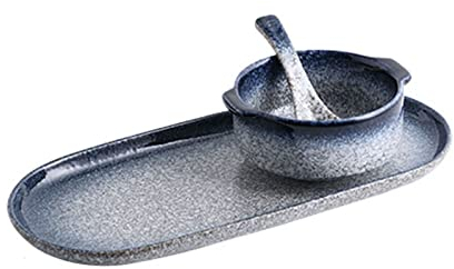 LEVINE Bowl,Ramen Bowl,Salad Bowl,/Japanese Soup Bowls with Cracker Holder, Soup and Sandwich Plate Combo, Soup and Side Bowls, for Breakfast, Bread Dipping Bowls-d (Color : C) (Color : E)