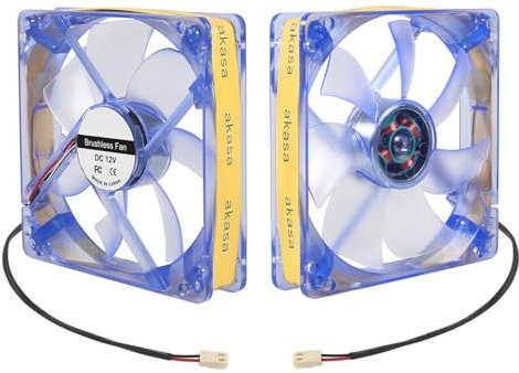 2pcs 12025 12V 2 Stück 12025 Lüfter 12 cm 12 V 120 x 120 x 25 mm Computergehäuse-Lüfter mit LED-Leuchte für Computer-Motherboard, CPU-Kühler, Gehäuse-Lüfter, 120 mm – 2,54 mm 2510 2-polig