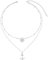 HOOHWE Kette Damen 925 Sterling Silber Layered Halskette mit Anker Anhänger Verstellbar Halsketten Schmuck für Damen Mädchen