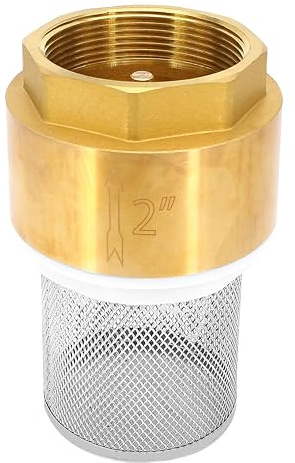 2 BSP Female Thread Brass Check Valve, Valve Foot Valve For Water with Mesh Strainer Filter Bottom