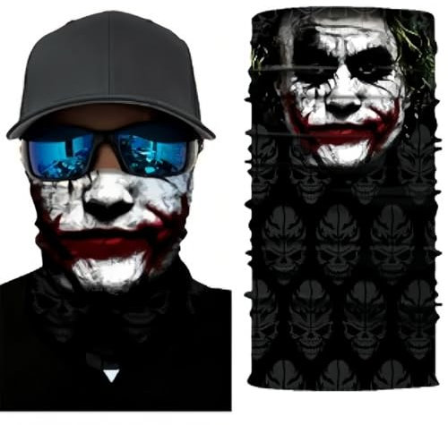 SIRLOMU 1er Pack Unisex Adulte Tour de Cou Multifonctionnel Écharpe pour Motard Sport Festival Halloween Carnaval Joky Multicolore