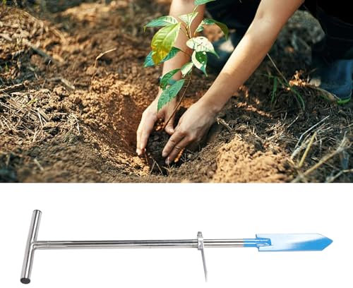 Dibble Bar Planting Tool Detachable Stainless Steel T Handle Tree Planting Bar for Garden for Planting Seeds Bulbs Bulb Planter for Planting Flowers Tulips 33.46 X 9.53 X 2.36in