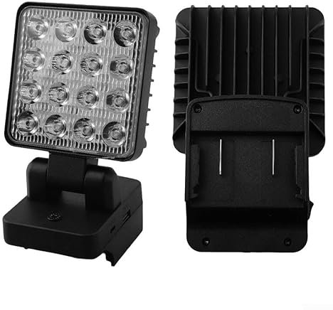 Luce da lavoro con doppio interruttore compatibile con modelli di batterie come BSLA1825 o BSLA330067, caratteristiche di sicurezza integrate per prevenire l'uso eccessivo