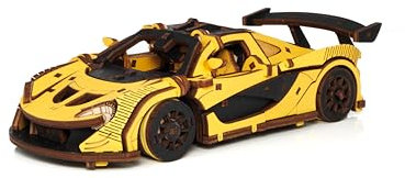 3D Puzzle Rennwagen - DIY 3D Holz Erwachsene Modellbausatz mit Aufziehmechanismus, beweglichen Rädern & Detaillierter Innenausstattung - Holzauto Spielzeug Geschenke für Teenager & Erwachsene - EWA