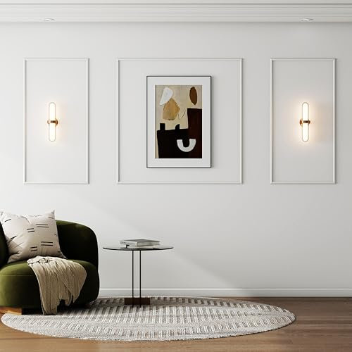 Pangda Wall Molding Kit, 3D Premade Accent Molding Wainscoting Panel for Interior Wall Moulding Decor, Ready to Assemble Wainscoting Accent Panel(3 Set,21.65x43.3in+43.3x43.3in)