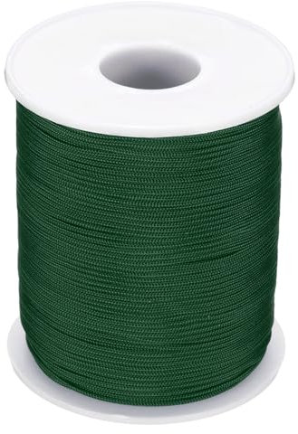 PATIKIL Nylon Cord 1mm x 109 Yards, Bracelet String Braided Nylon Thread Chinese Knotting Cord for Jewelry Making Beading Necklaces Blind Wind Chimes, Dark Green