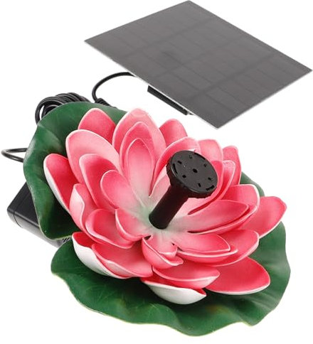 IMIKEYA Solar Schwimmender Lotus Gartenbrunnen Outdoor Wasserspiel Teichbrunnen Pooldekor Landschaftsgestaltung Solarbrunnen Wasserbrunnen