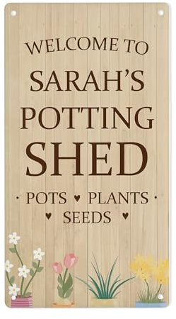 Red Ocean Personalised Potting Shed Sign For Garden Summerhouse Greenhouse 22x12cm Acrylic Garden Sign For Outdoors Gifts Her Him Men Women Potting Shed Plaque Signs Outside