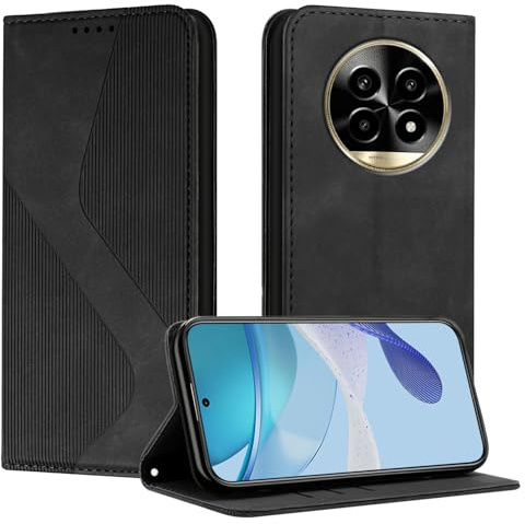Mo-Somnus Coque pour Oppo Realme 13 Pro 5G, Housse en Cuir Oppo Realme 13 Pro 5G, Cuir Portefeuille Housse avec Magnétique Flip Étui à Rabat Case Etui Realme 13 Pro Plus (Noir)