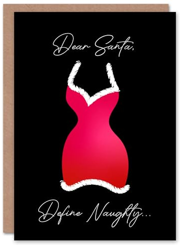 Artery8 Dear Santa Claus Define Naughty Cheeky Funny Christmas Card