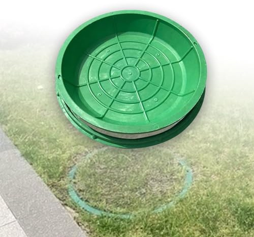 Schachtabdeckung Rund Rasen, Eingebettete Gullideckel mit Basis, für Parks, Außenbereiche Gewerbliche Rasen Abwasserinspektionsdeckel, stilvolles Design(80cm/31.5in)