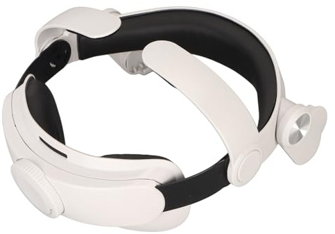Headphone Head Strap for Quest 2, VR Head Strap Replacement, Adjustable Hinges with 40MM Drive Unit for Enhanced Sound Effects, Soft Protein Leather Ear Cushions for Maximum