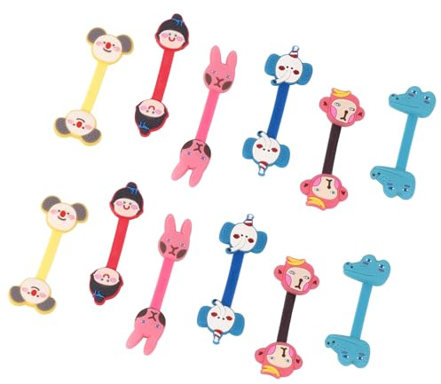 FIXOSHEE Reusable Wire Holder 12Pcs Animal Design Cable Ties for Office and Home Desk Organisation