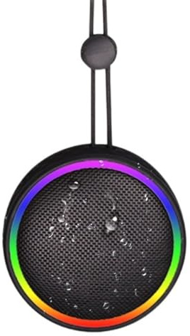 Jectse Haut-Parleur de Douche Bluetooth, Haut-Parleur sans Fil étanche IPX6 avec Ventouse et Lumières LED, pour Douche Piscine Plage Camping Vélo (Rouge) (Black)