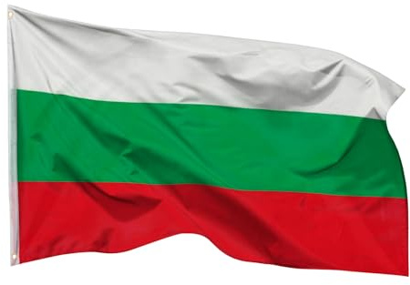 PHENO FLAGS Bandera de Bulgaria 90x150 cm – Bandera nacional de poliéster resistente a la intemperie con doble costura y ojales de metal