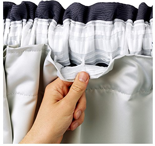 Hachette BLACKOUT THERMAL CURTAIN LININGS 3 PASS INSULATED *INCLUDES CURTAIN HOOKS* (90 x 88, Grey)