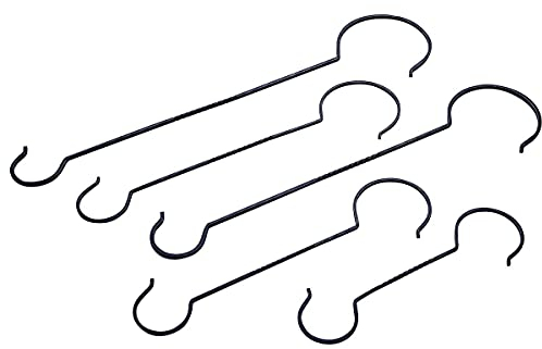 Verlängerungs-Haken, 5 Stück, stabile Hängehaken, Aufhängehaken Dekoration, Baumaufhängung Garten, Strauch, Metall, Maße: 30-64 cm