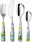 Gnali & Zani Frösche Kinder Besteck Set 4-teilig | je 1x Messer, Gabel, Ess- und Teelöffel | Rostfreier Edelstahl | Spülmaschinenfest | Kinderbesteck ab 3 Jahre in hochwertiger Geschenkbox