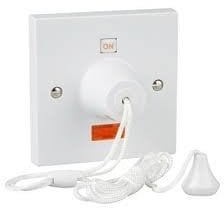 CLICK PRW211 50A Double Pole Pullcord Switch with Mechanical 'On/Off' & Neon