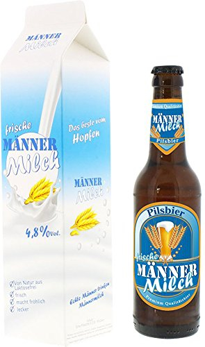 Männermilch Bierflasche 0,33l Pils Biergeschenk Vatertag Scherzartikel