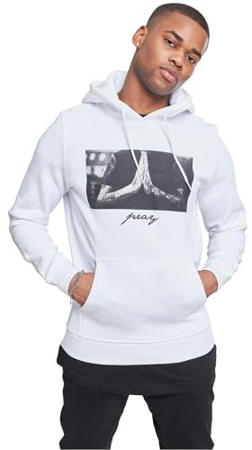 Mister Tee Herren Pray Hoody Kapuzenpullover, Weiß (White), 3XL EU