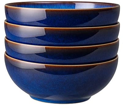 Denby - Blue Haze Cereal Bowls Set of 4 - Dishwasher Microwave Safe Crockery - Ceramic Stoneware Tableware