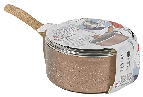URBN-CHEF Juego de ollas de cerámica de oro rosa para inducción (cacerola de 20 cm)