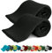 KiGATEX 2er Pack Polar Fleecedecke Uni - Tagesdeckenset - Sofaüberwurf - 130x160 cm - ca. 420g pflegeleicht – Oeko-Tex Zertifiziert - schwarz