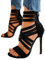Onsoyours Sexy High Heels für Damen Neue Sommersandalen mit Fischmaul Gefrostete Stiletto-Sandalen mit Offenem Zeh und Reißverschluss (Schwarz, numeric_41)