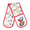SixSigma Sports Double Oven Gloves Heat Resistant - Oven Mitts Heavy Duty Cotton Uk For Cooking, Baking, Kitchen Gloves Potholders Novelty Gifts For Men & Women (White Red)