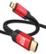 JSAUX Câble micro HDMI vers HDMI 4 K 3 m, micro HDMI vers HDMI standard tressé, prise en charge 4 K 60 Hz HDR 3D ARC 18 Gbps compatible avec appareil photo Sony A6000 A6300 et plus (rouge)