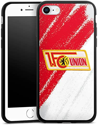 Slim Case extra dünn kompatibel mit Apple iPhone 8 Silikon Handyhülle schwarz Hülle Offizielles Lizenzprodukt 1. FC Union Berlin Logo