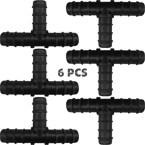 6 Stück Schlauch Verbinder Kupplung 1/2 Zoll für 16mm Bewässerungs System Tropfschlauch Zubehör (T-Stück)