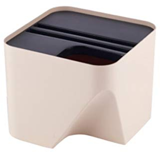 BOLOKA trash cans for bathroom Trash Can Stackable Sorting Bin With Lid Household Plastic Storage Bins, Kitchen Living Room Bathroom Office Home Waste Bin (Color : Beige+white, Size : S)