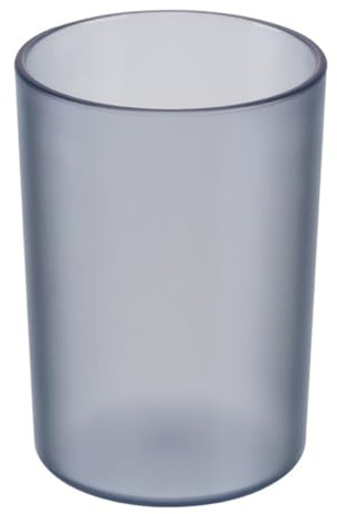 Cabilock Plastic Toothbrush Cup Grey Transparent Bathroom Tumbler Non-Porous Sturdy Tooth Mug for Mouthwash and Storage 3.15X3.15X3.94 Inch