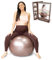 BABYGO® Gymnastikball Schwangerschaft Sitzball Büro Schwanger Yoga Pezziball | inklusive Schwangerschaftsbuch zur Geburt & Fitness | Anti-Burst 1000 Kg (Mocha, 65cm)