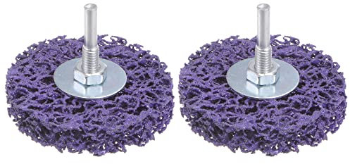 sourcing map 2pcs Paint Stripping Disc Drill Attachment 3 x 1/2 with 1/4 Shaft Strip Clean Discs for Rotary Tool Clean and Remove Paint Coating Rust, Purple