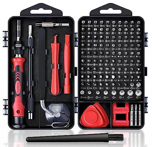 Precision Screwdriver Set, SHOWPIN 122 in 1 Computer Screwdriver Kit, Laptop Screwdriver Sets with 101 Magnetic Drill Bits, Electronics Tool Kit Compatible for Computer, Tablet, PC, iPhone, PS4 Repair | Laptop Screwdriver Sets with 101 Magnetic Drill Bits, Electronics Tool Kit Compatible for Computer, Tablet, PC, iPhone, PS4