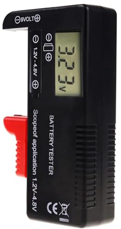 Batterieprüfer, digitaler Batterietester für AAA AA C D 9 V 1,5 V Knopfzelle, universeller Batterietester für Haushaltsbatterien, kleiner Voltprüfer Batterietester für alle Arten von Batterien