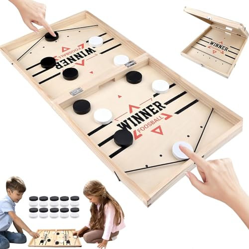 Fast Sling Puck Game, Air Hockey Table for Kids, Shuffleboard Tabletop Slingshot Games Toys, Christmas Family Board Games Eve Box Fillers Xmas Stocking Stuffers Gadgets.